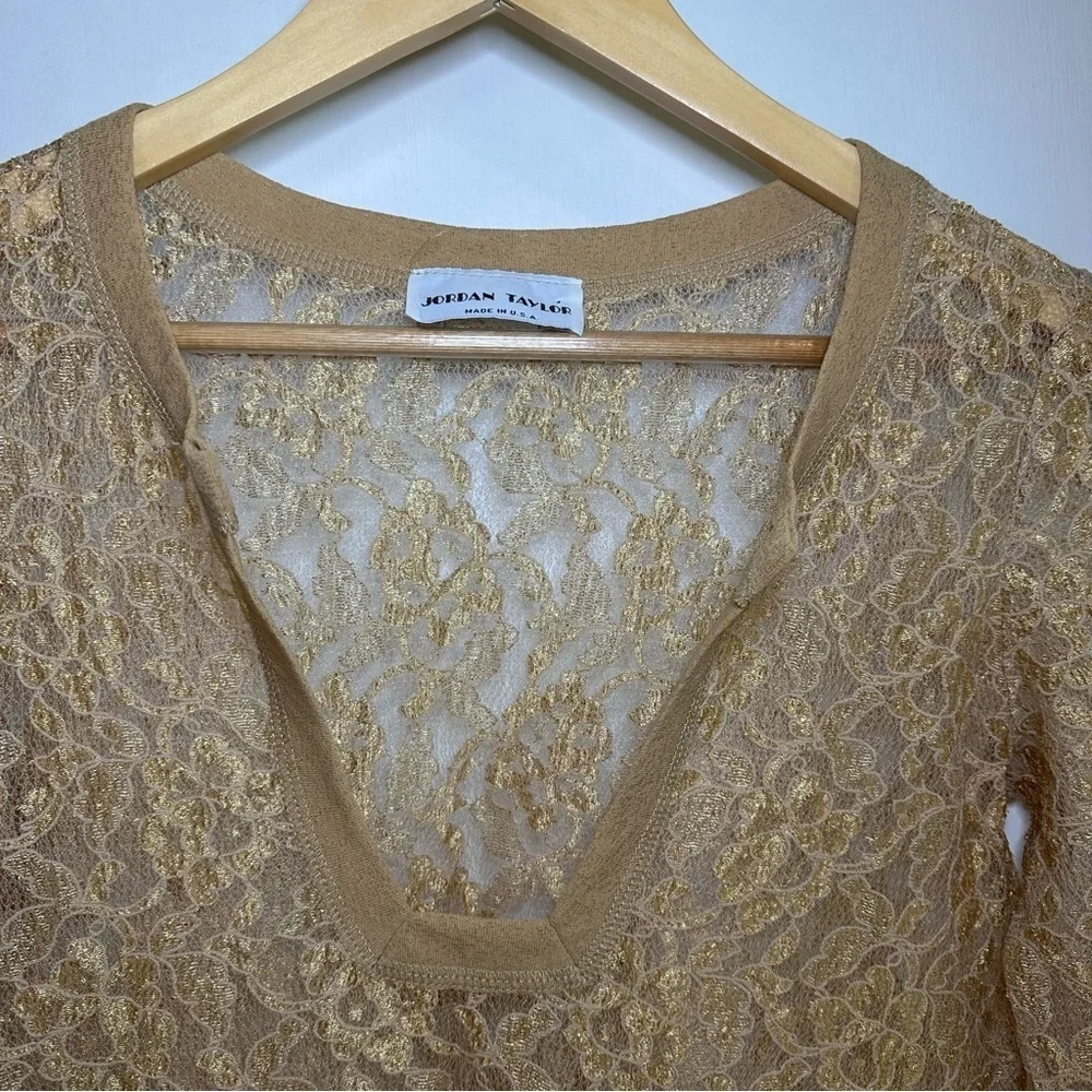 Vintage Jordan Taylor Gold Lace Swim Cover-Up. OS.